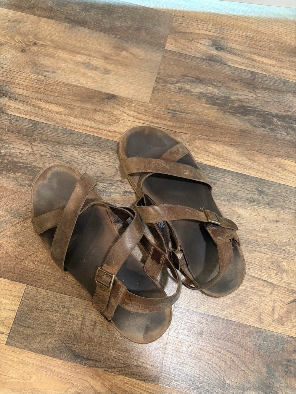 Chaco Brown Leather Strappy Sandals